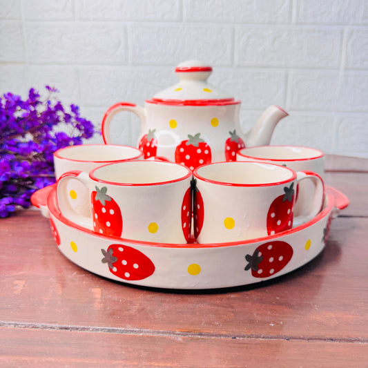 Strawberry Bliss Ceramic Tea Set