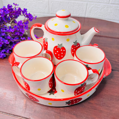 Strawberry Bliss Ceramic Tea Set
