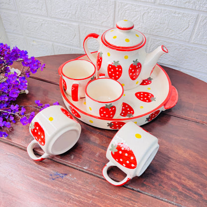 Strawberry Bliss Ceramic Tea Set