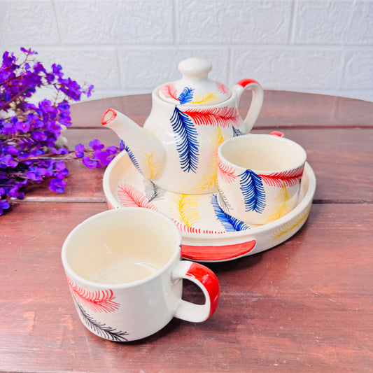 Feather Delight Ceramic Tea Set