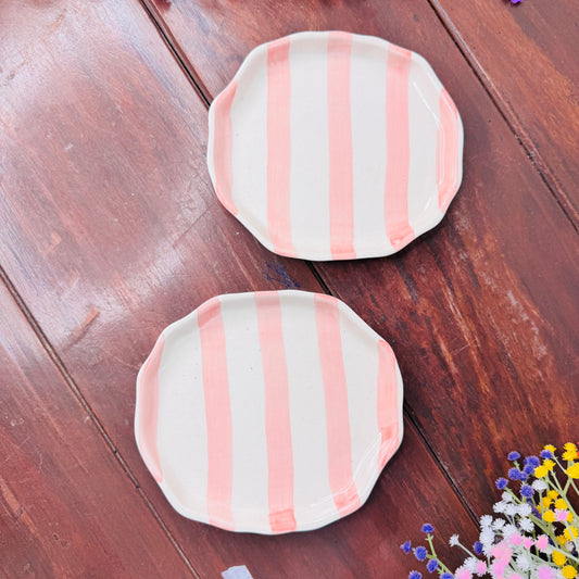 Peach Stripe Ceramic Plate