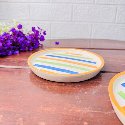 Striped Harmony Ceramic Plate