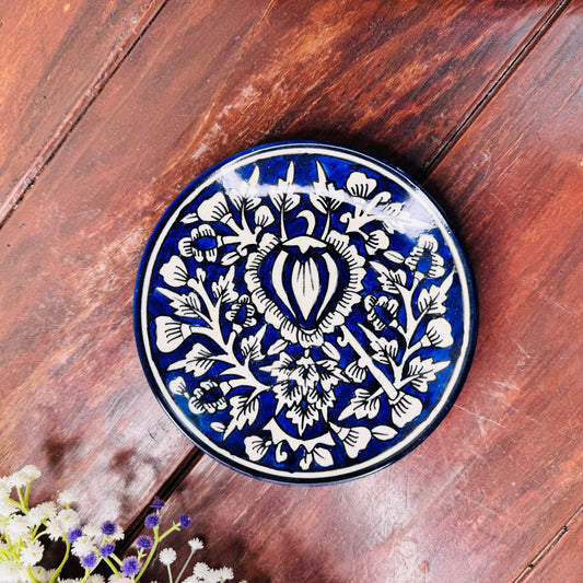 Indigo Blossom Ceramic Plate