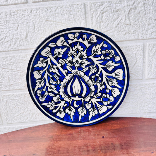 Indigo Blossom Ceramic Plate
