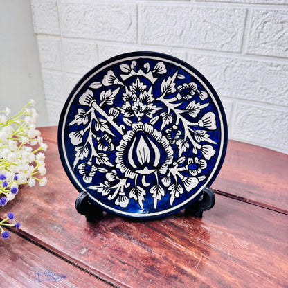 Indigo Blossom Ceramic Plate