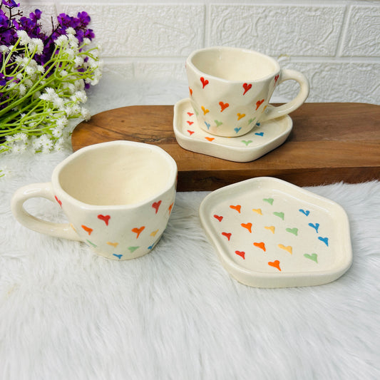 3D Multi Heart Cup saucer - 200 ml