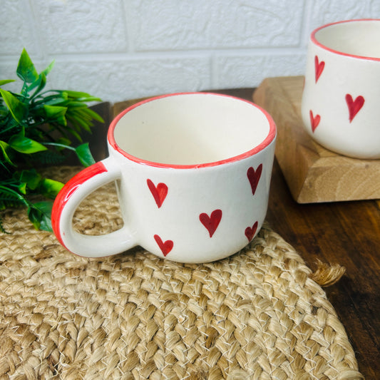 Red Heart Mug & Plate Set – 3 Pc Love Edition