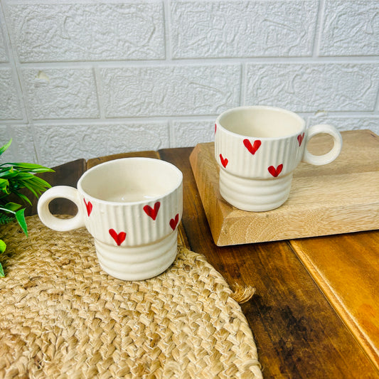Heart Cafe Cream Tea Cup Pack of 1)