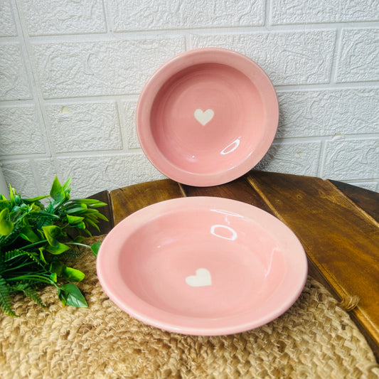 Blush Heart Ceramic Pasta Plate