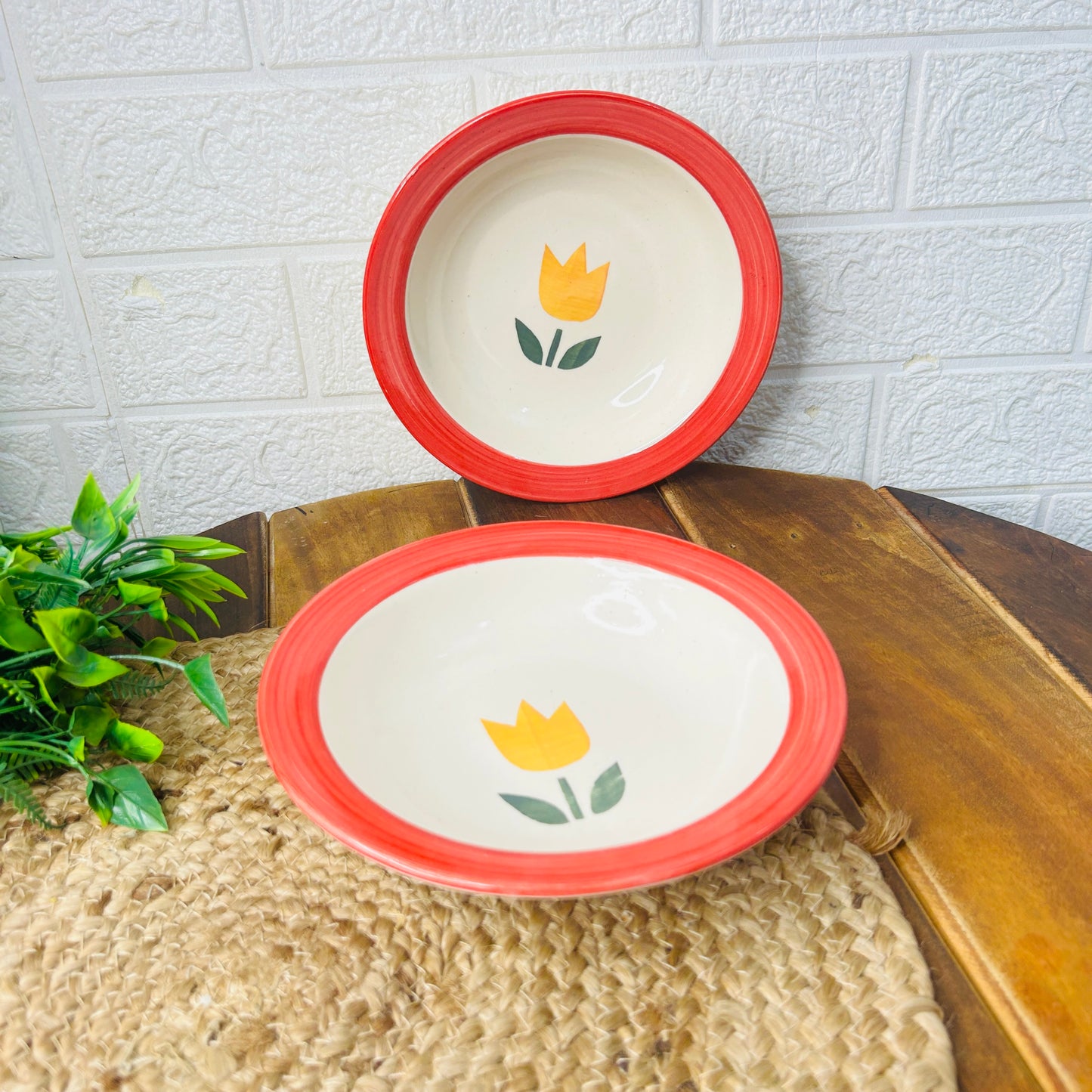 Tulip Bloom Ceramic Pasta Plate