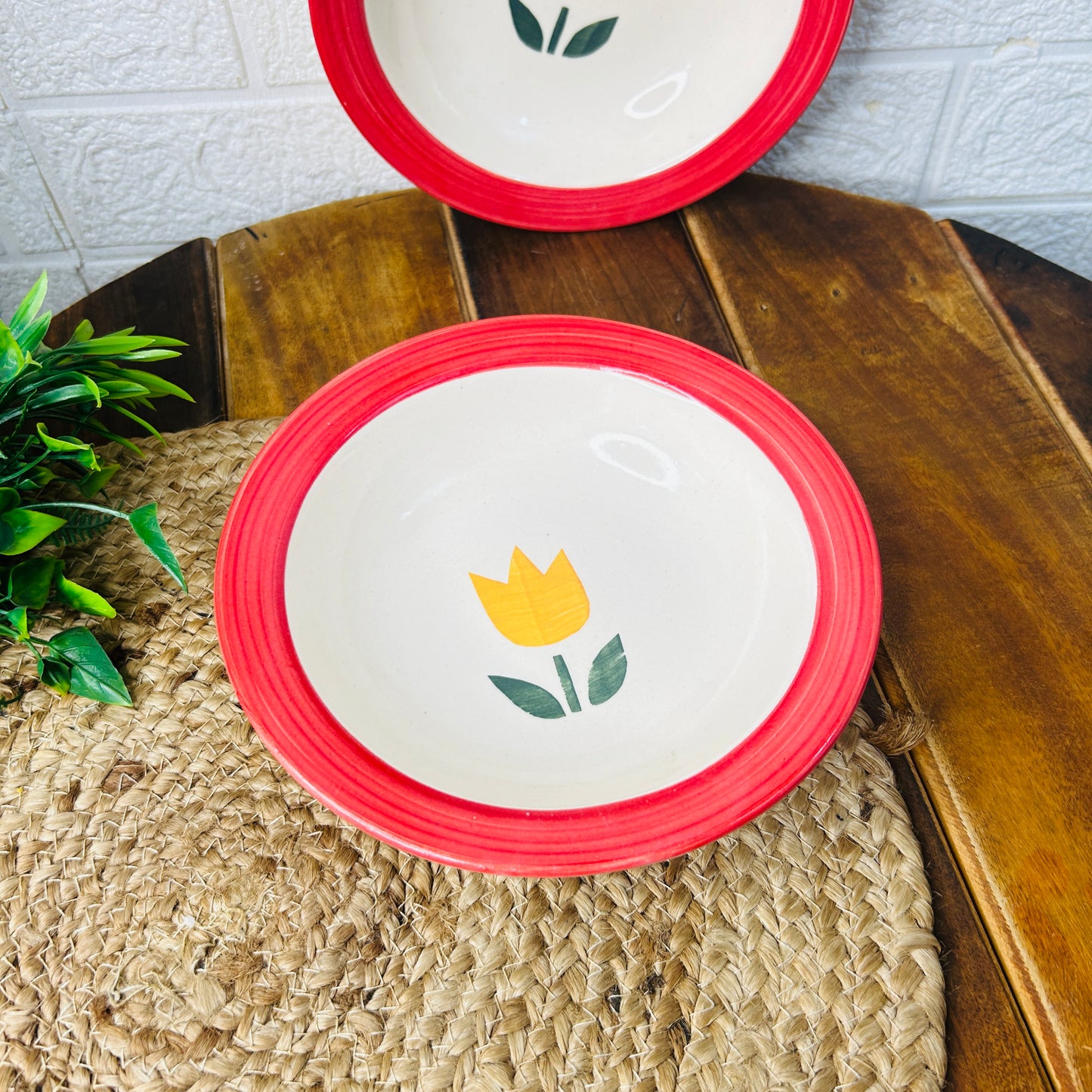 Tulip Bloom Ceramic Pasta Plate