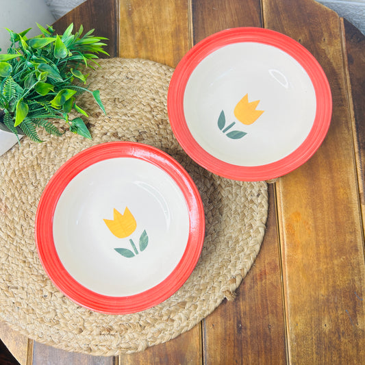 Tulip Bloom Ceramic Pasta Plate
