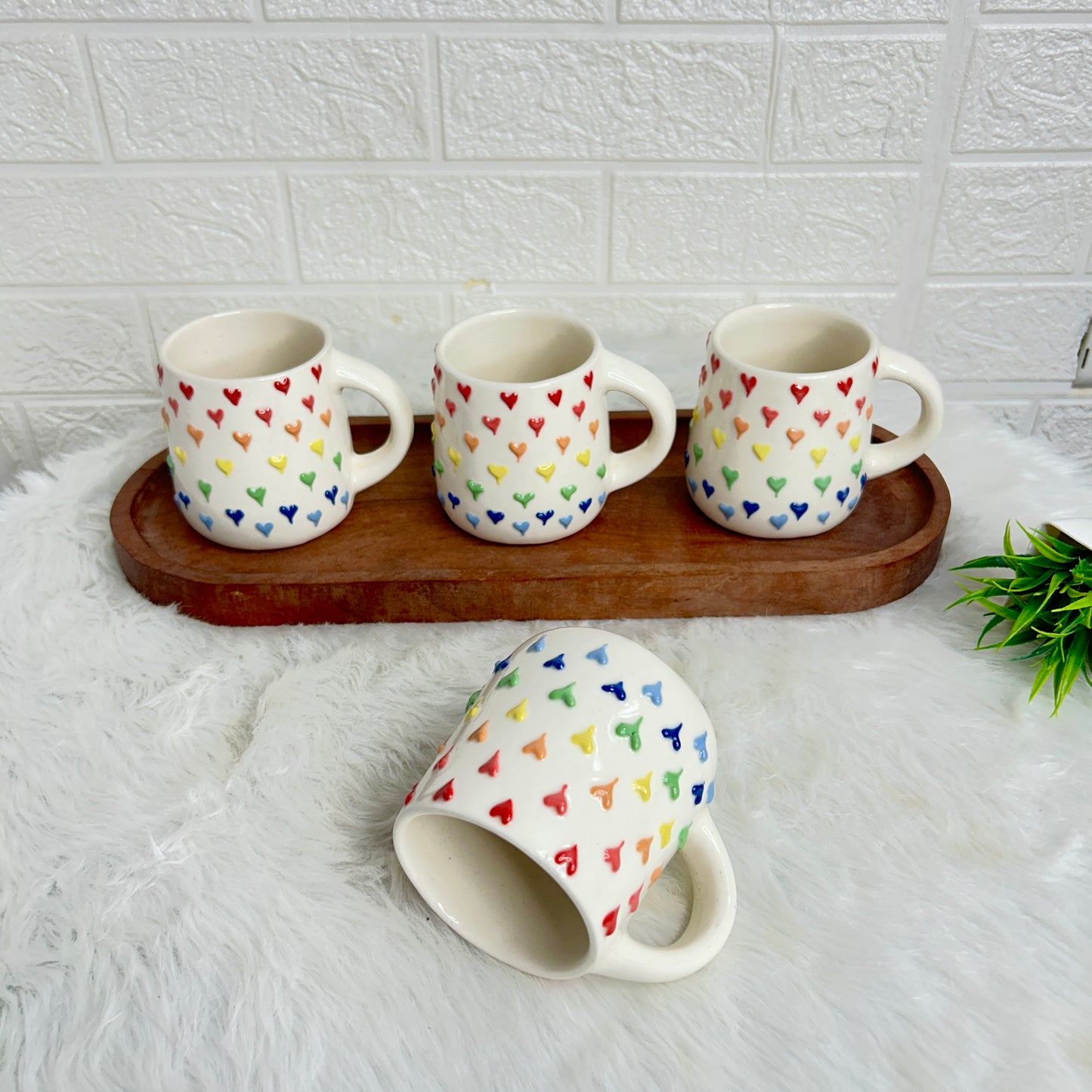 3D Rainbow Hearts Mug (Pack of 1)