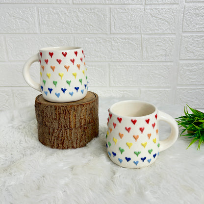 3D Rainbow Hearts Mug (Pack of 1)