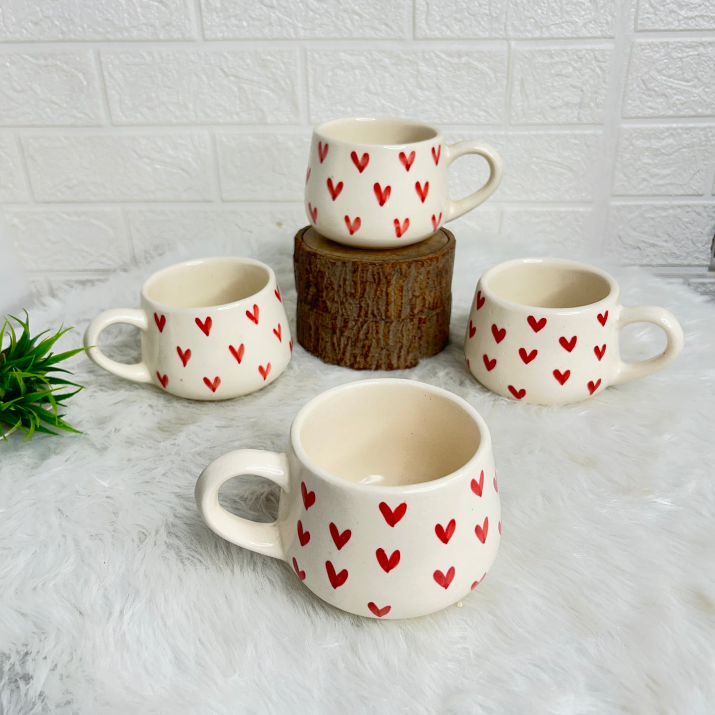 Red Heart Round Mug