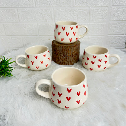 Red Heart Round Mug