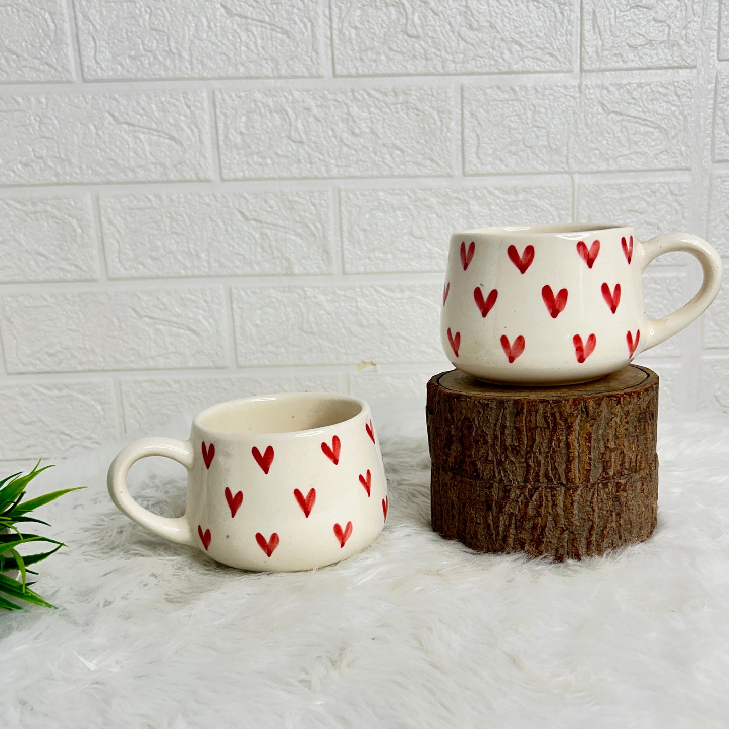 Red Heart Round Mug