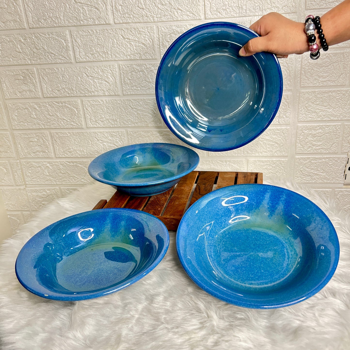 Blue Pasta Plate 9 inch (Pack of 1)
