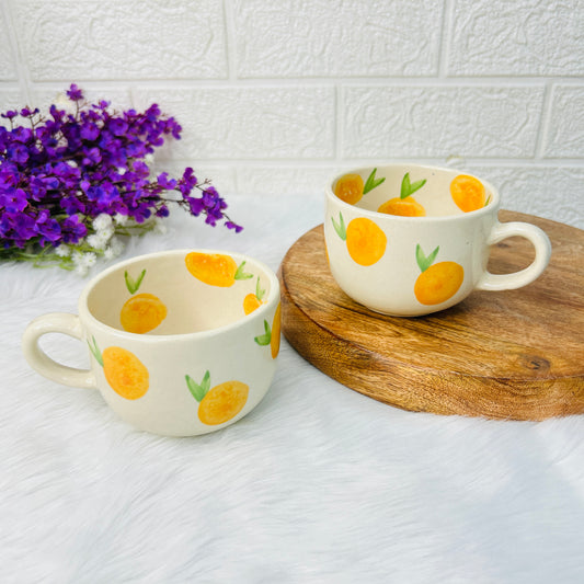 Citrus Pop Hand-painted Ceramic Cup