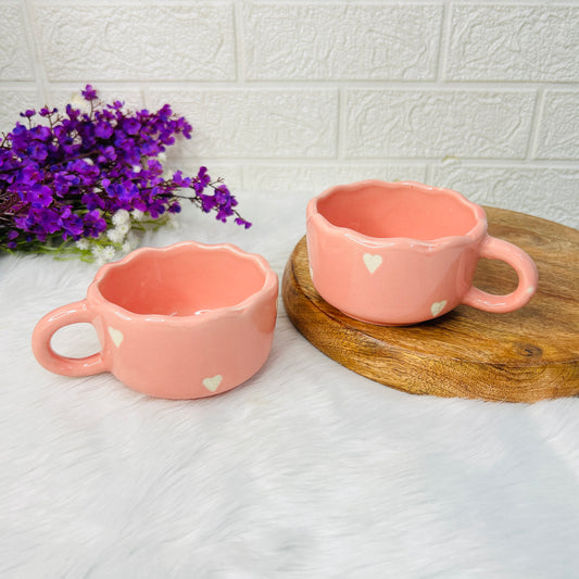 Peach Heart Mug – Scallop Edition