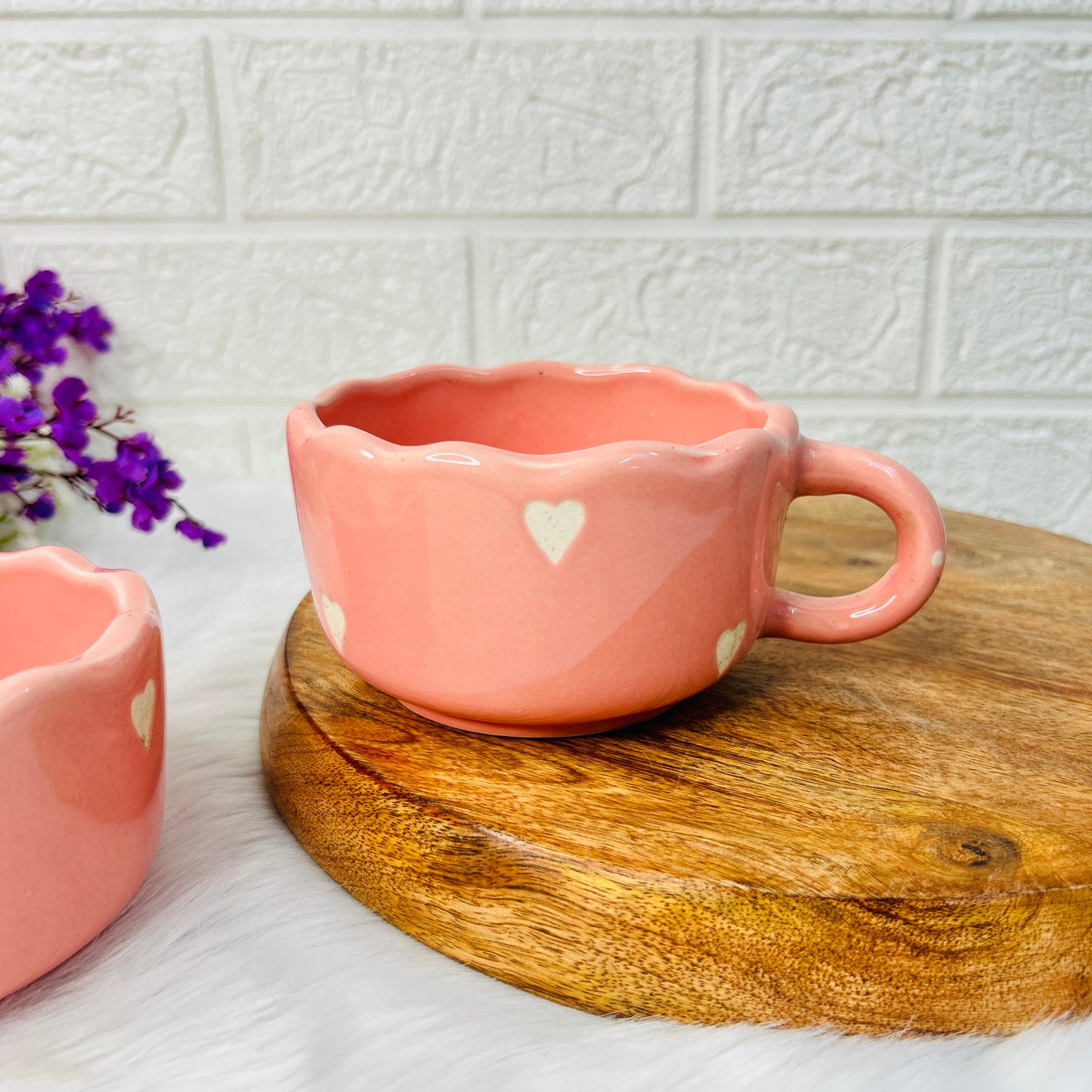 Peach Heart Mug – Scallop Edition
