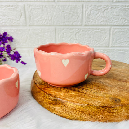 Peach Heart Mug – Scallop Edition