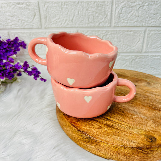 Peach Heart Mug – Scallop Edition
