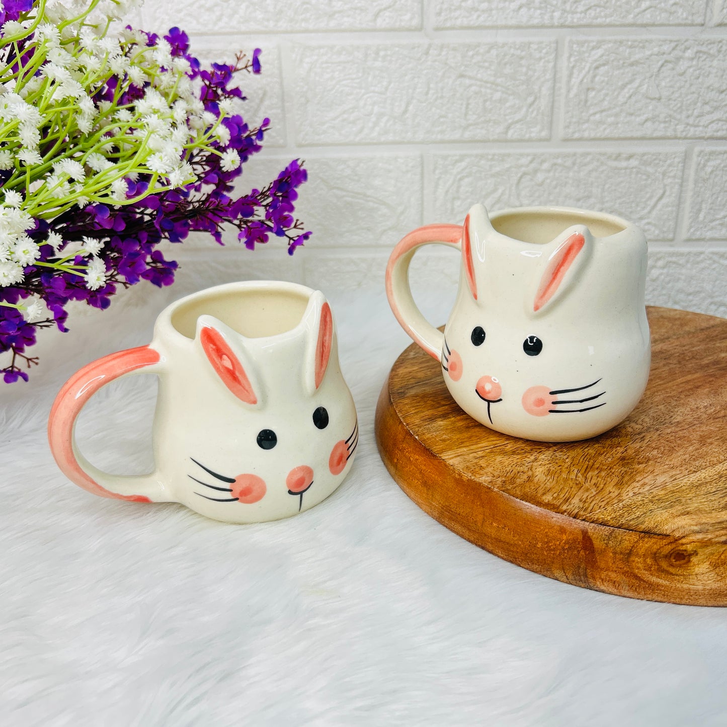Blush Bunny Mug – Pink Ear Edition