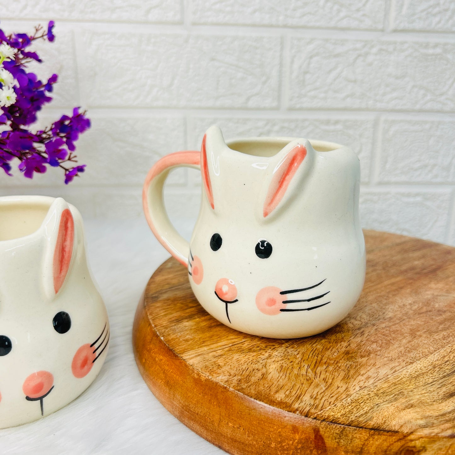 Blush Bunny Mug – Pink Ear Edition