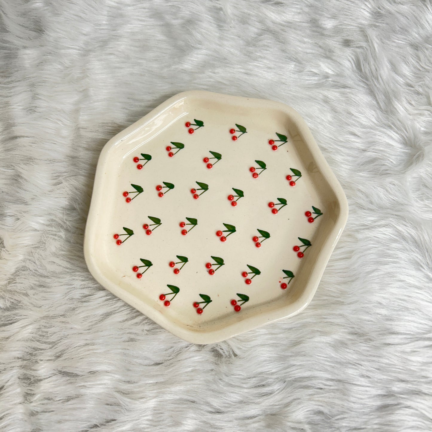 3D Cherry Snack Plate 7 inch