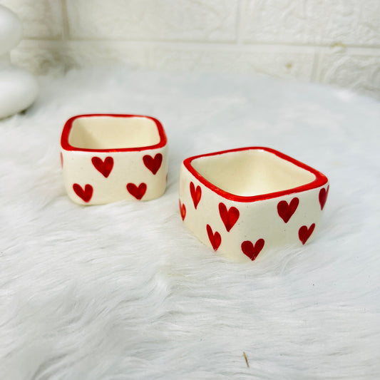 Red Heart Mini Dip Bowl – Set of 2