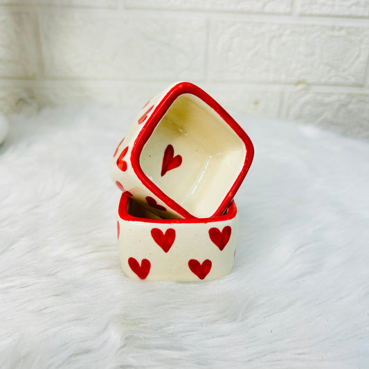 Red Heart Mini Dip Bowl – Set of 2