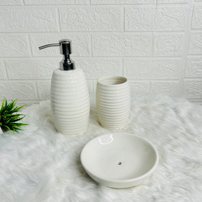 White Spiral Bathroom Set