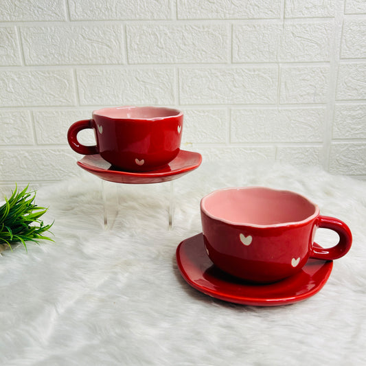 Sweetheart Sip Broad Cup & Saucer (Pack of 1)